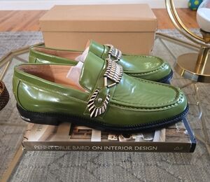 Green Leather Loafers